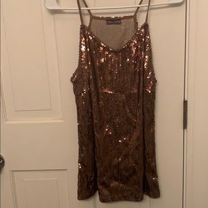 Vince Camino Brown/Gold Sequin Top